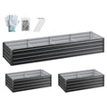 Green Fingers 2-in-1 Raised Garden Bed Kit 45cm Professional Depth Ergonomic 240cm Large Metal Planter Box | GARDEN-AG-45-12-FC2
