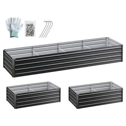 Green Fingers 2-in-1 Raised Garden Bed Kit 45cm Professional Depth Ergonomic 240cm Large Metal Planter Box | GARDEN-AG-45-12-FC2