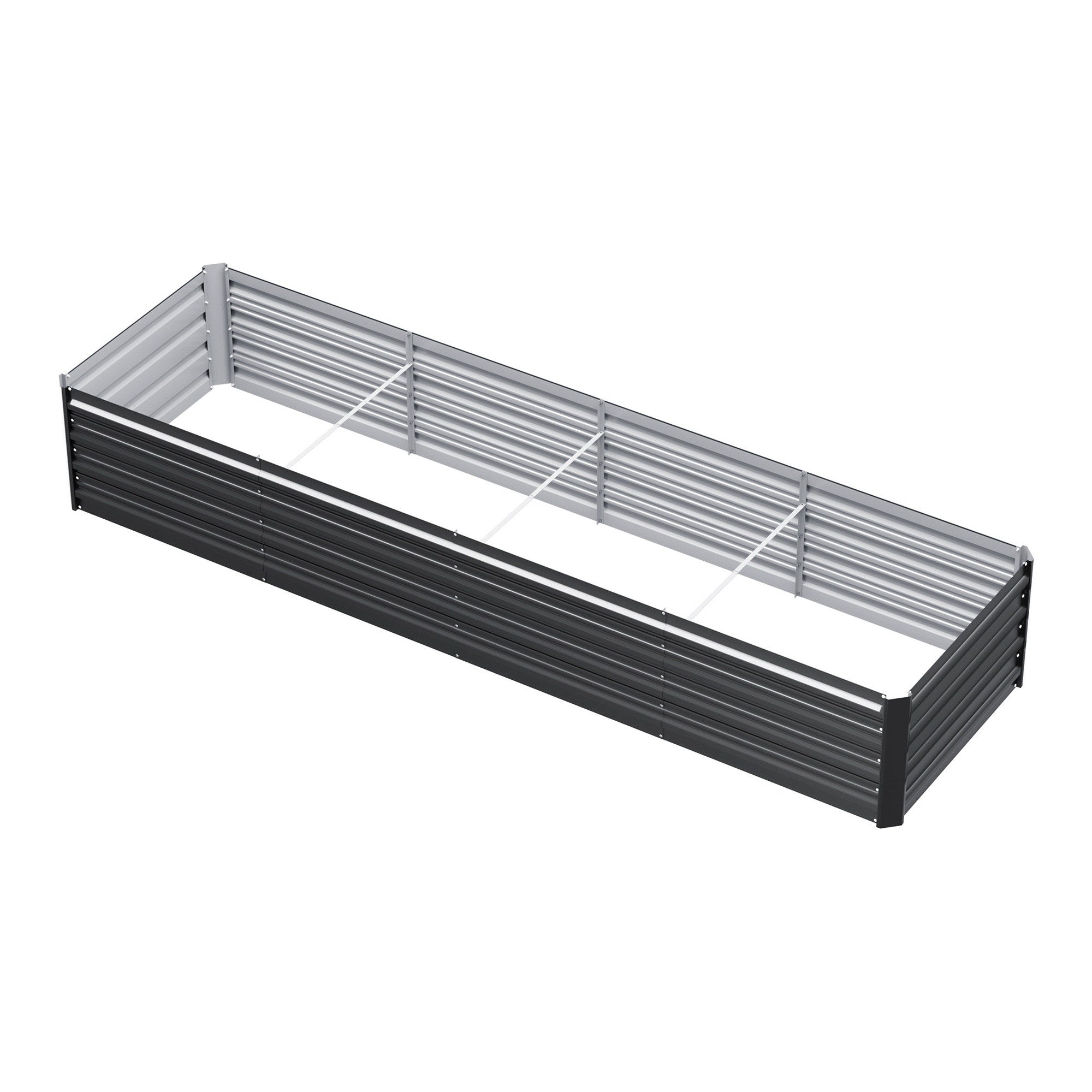 Green Fingers 2-in-1 Raised Garden Bed Kit 45cm Professional Depth Ergonomic 240cm Large Metal Planter Box | GARDEN-AG-45-12-FC2