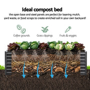 Green Fingers 2-in-1 Raised Garden Bed Kit 45cm Professional Depth Ergonomic 240cm Large Metal Planter Box | GARDEN-AG-45-12-FC2
