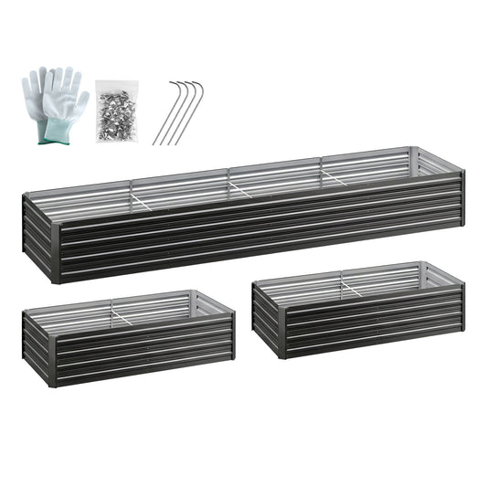 Green Fingers 2-in-1 Raised Garden Bed Kit Ergonomic 45cm Professional Depth 320cm Large Metal Planter Box | GARDEN-AG-45-16-FC2