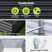 Green Fingers 2-in-1 Raised Garden Bed Kit Ergonomic 45cm Professional Depth 320cm Large Metal Planter Box | GARDEN-AG-45-16-FC2