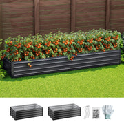 Green Fingers 2-in-1 Raised Garden Bed Kit Ergonomic 45cm Professional Depth 320cm Large Metal Planter Box | GARDEN-AG-45-16-FC2