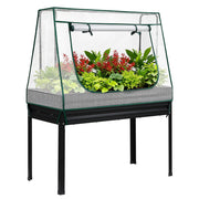 Green Fingers Elevated Metal Garden Bed Kit w Mini Greenhouse Cover 116x60cm Stand-Up Height Trellis GARDEN-AG-80-COVER