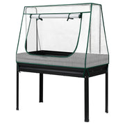 Green Fingers Elevated Metal Garden Bed Kit w Mini Greenhouse Cover 116x60cm Stand-Up Height Trellis GARDEN-AG-80-COVER
