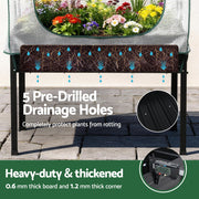 Green Fingers Elevated Metal Garden Bed Kit w Mini Greenhouse Cover 116x60cm Stand-Up Height Trellis GARDEN-AG-80-COVER