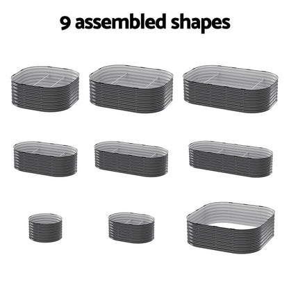 Green Fingers Garden Bed 9 In 1 Modular Planter Box Raised Container Galvanised GARDEN-AG-MOD-21080