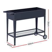 Green Fingers Garden Bed Elevated 100X40X80cm Planter Box Raised Container Herb GARDEN-AG-PLAT-ROLL