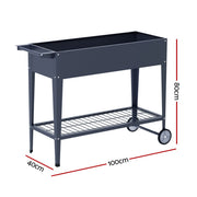 Green Fingers Raised Garden Bed x2 Elevated 100X40X80cm Planter Box Raised Container Herb GARDEN-AG-PLAT-ROLLX2