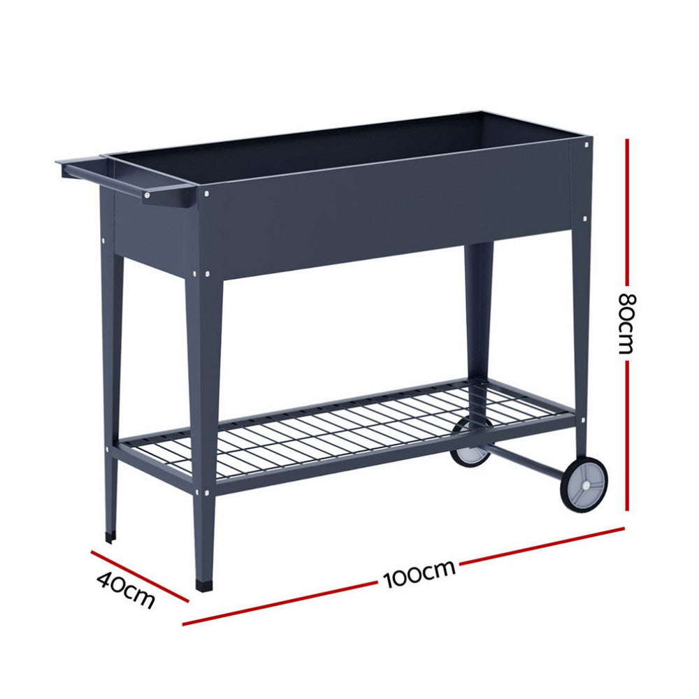 Green Fingers Raised Garden Bed x2 Elevated 100X40X80cm Planter Box Raised Container Herb GARDEN-AG-PLAT-ROLLX2