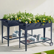 Green Fingers Raised Garden Bed x2 Elevated 100X40X80cm Planter Box Raised Container Herb GARDEN-AG-PLAT-ROLLX2