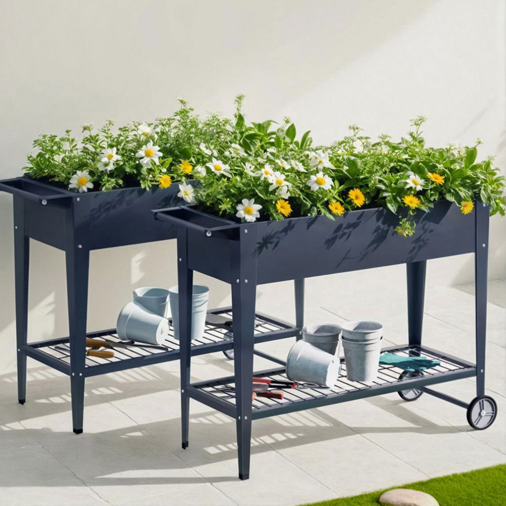 Green Fingers Raised Garden Bed x2 Elevated 100X40X80cm Planter Box Raised Container Herb GARDEN-AG-PLAT-ROLLX2