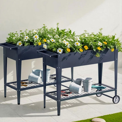 Green Fingers Raised Garden Bed x2 Elevated 100X40X80cm Planter Box Raised Container Herb GARDEN-AG-PLAT-ROLLX2
