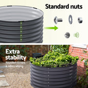 Green Fingers Garden Bed 90X45cm Planter Box Raised Container Galvanised Steel GARDEN-AG-ROU-9045-A