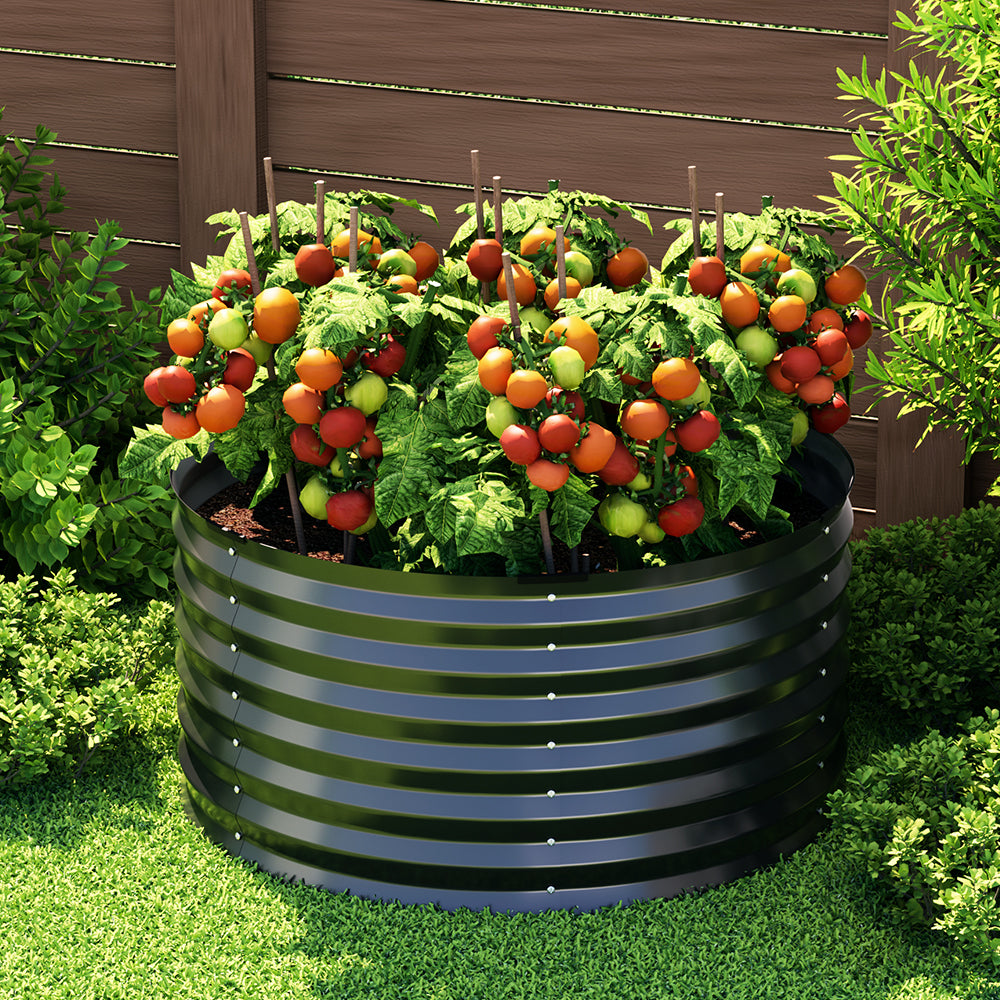 Green Fingers Garden Bed 90X45cm Planter Box Raised Container Galvanised Steel GARDEN-AG-ROU-9045-A