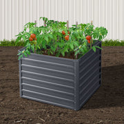 Green Fingers 2x Garden Bed 100x100x77cm Planter Box Raised Container Galvanised GARDEN-ALUMGR-10-FC2