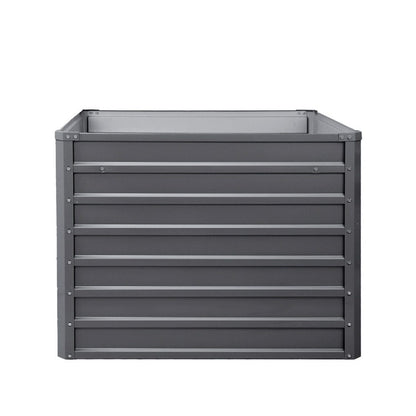 Green Fingers 2x Garden Bed 100x100x77cm Planter Box Raised Container Galvanised GARDEN-ALUMGR-10-FC2