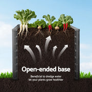 Green Fingers 2x Garden Bed 100x100x77cm Planter Box Raised Container Galvanised GARDEN-ALUMGR-10-FC2