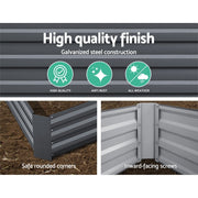 Green Fingers 2x Garden Bed 120x90cm Planter Box Raised Container Galvanised Herb GARDEN-ALUMGR-12-FC2