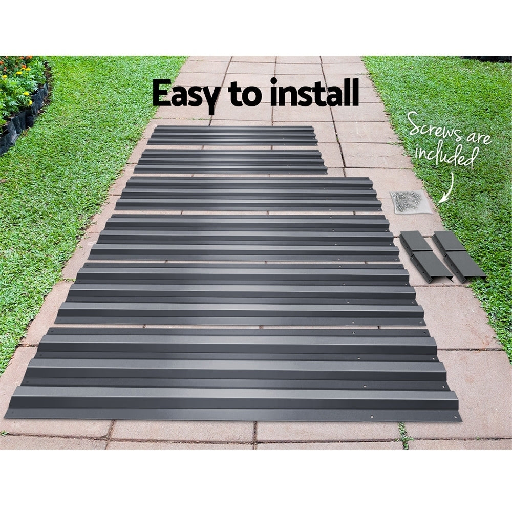 Green Fingers 2x Garden Bed 120x90cm Planter Box Raised Container Galvanised Herb GARDEN-ALUMGR-12-FC2