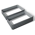 Green Fingers 2x Garden Bed 120x90cm Planter Box Raised Container Galvanised Herb GARDEN-ALUMGR-12-FC2