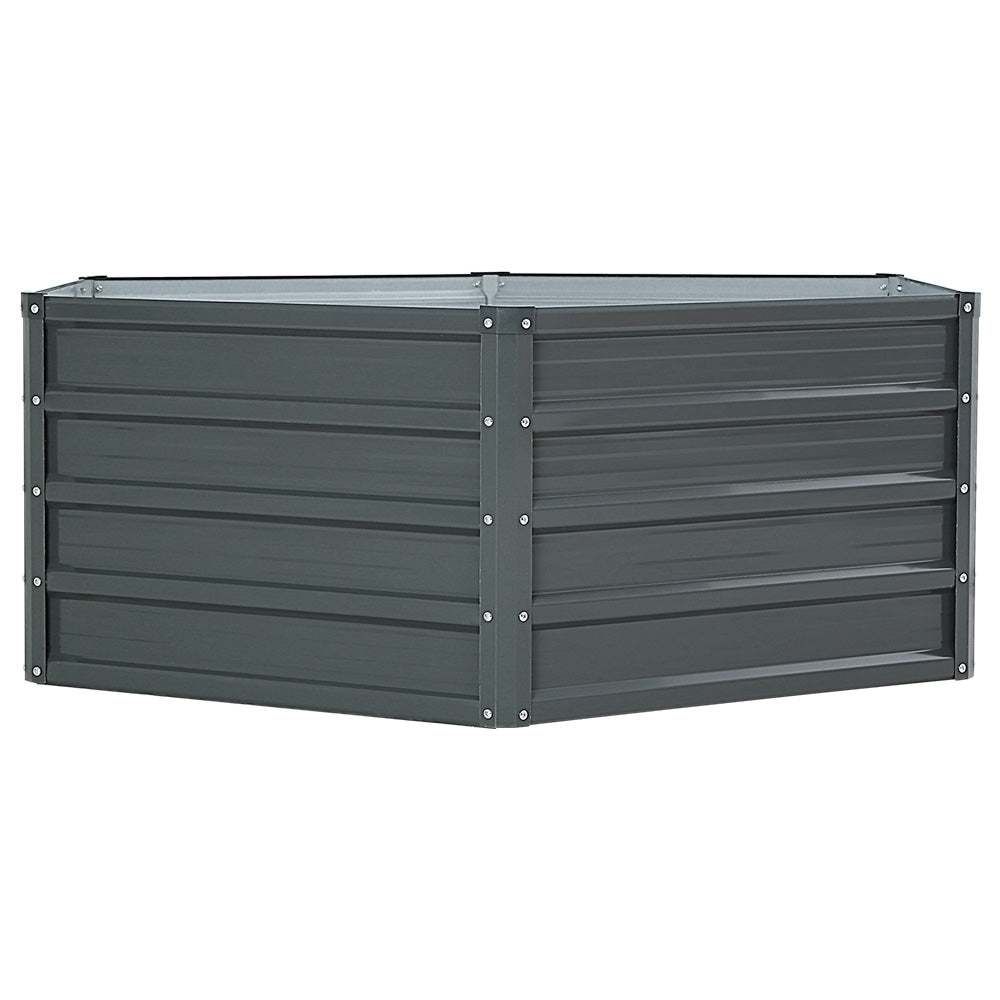 Green Fingers 2x Garden Bed 130x130x46cm Planter Box Raised Container Galvanised GARDEN-ALUMGR-13-FC2