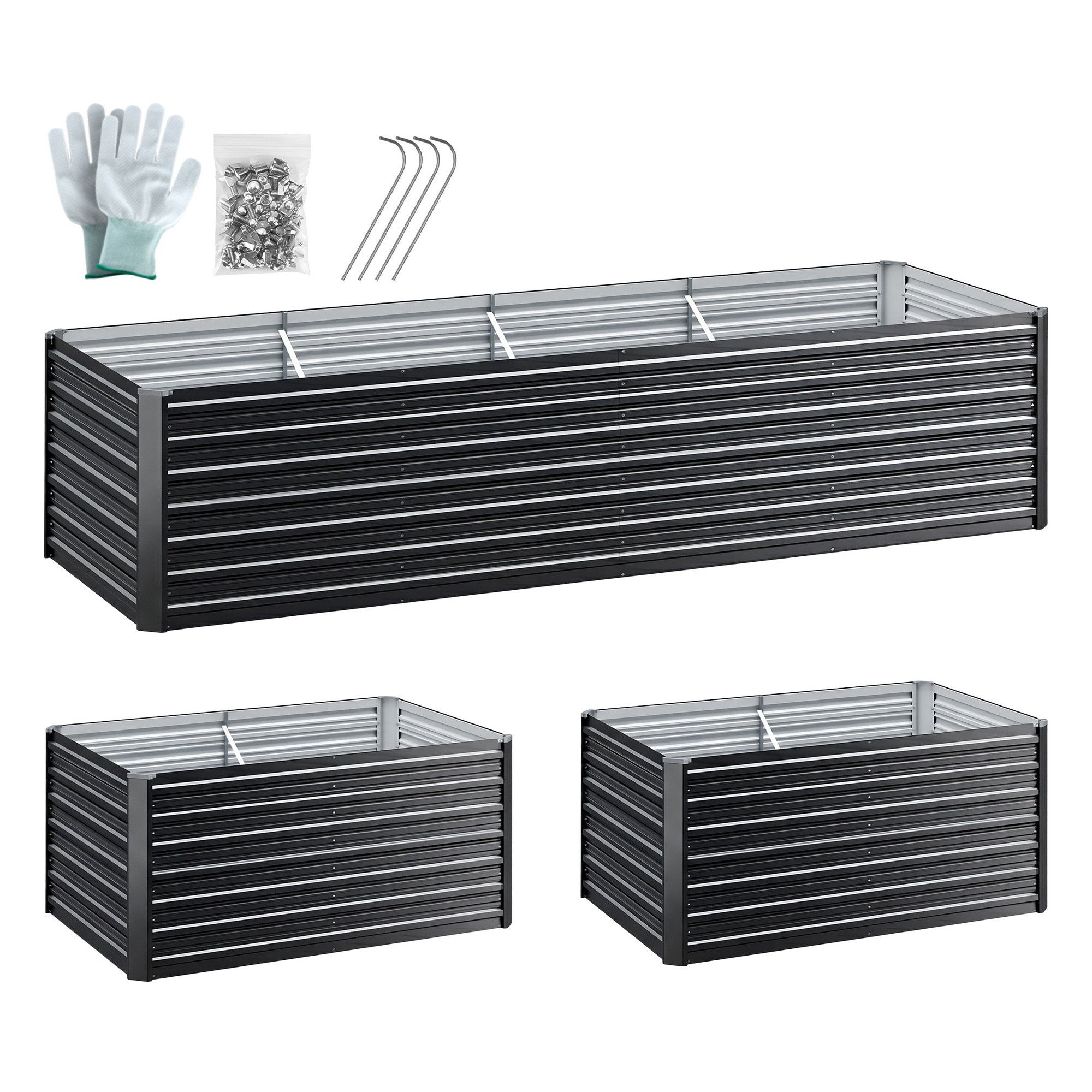 Green Fingers 2-in-1 Raised Garden Bed Kit, 320cm/160cm| 77cm Extra Deep Ergonomic Planter Box | Protect Your GARDEN-ALUMGR-16-FC2