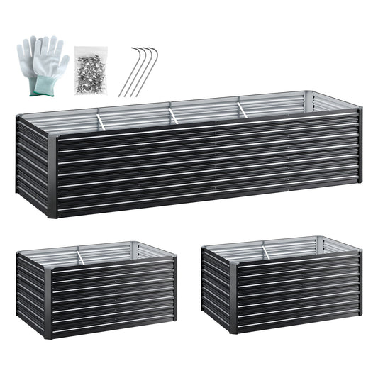 Green Fingers 2-in-1 Raised Garden Bed Kit, 320cm/160cm| 77cm Extra Deep Ergonomic Planter Box | Protect Your GARDEN-ALUMGR-16-FC2
