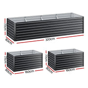 Green Fingers 2-in-1 Raised Garden Bed Kit, 320cm/160cm| 77cm Extra Deep Ergonomic Planter Box | Protect Your GARDEN-ALUMGR-16-FC2