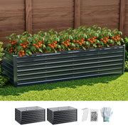 Green Fingers 2-in-1 Raised Garden Bed Kit, 320cm/160cm| 77cm Extra Deep Ergonomic Planter Box | Protect Your GARDEN-ALUMGR-16-FC2