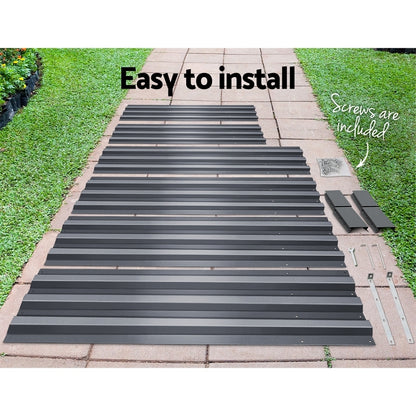 Green Fingers 2x Garden Bed 210x90cm Planter Box Raised Container Galvanised Herb GARDEN-ALUMGR-21-FC2
