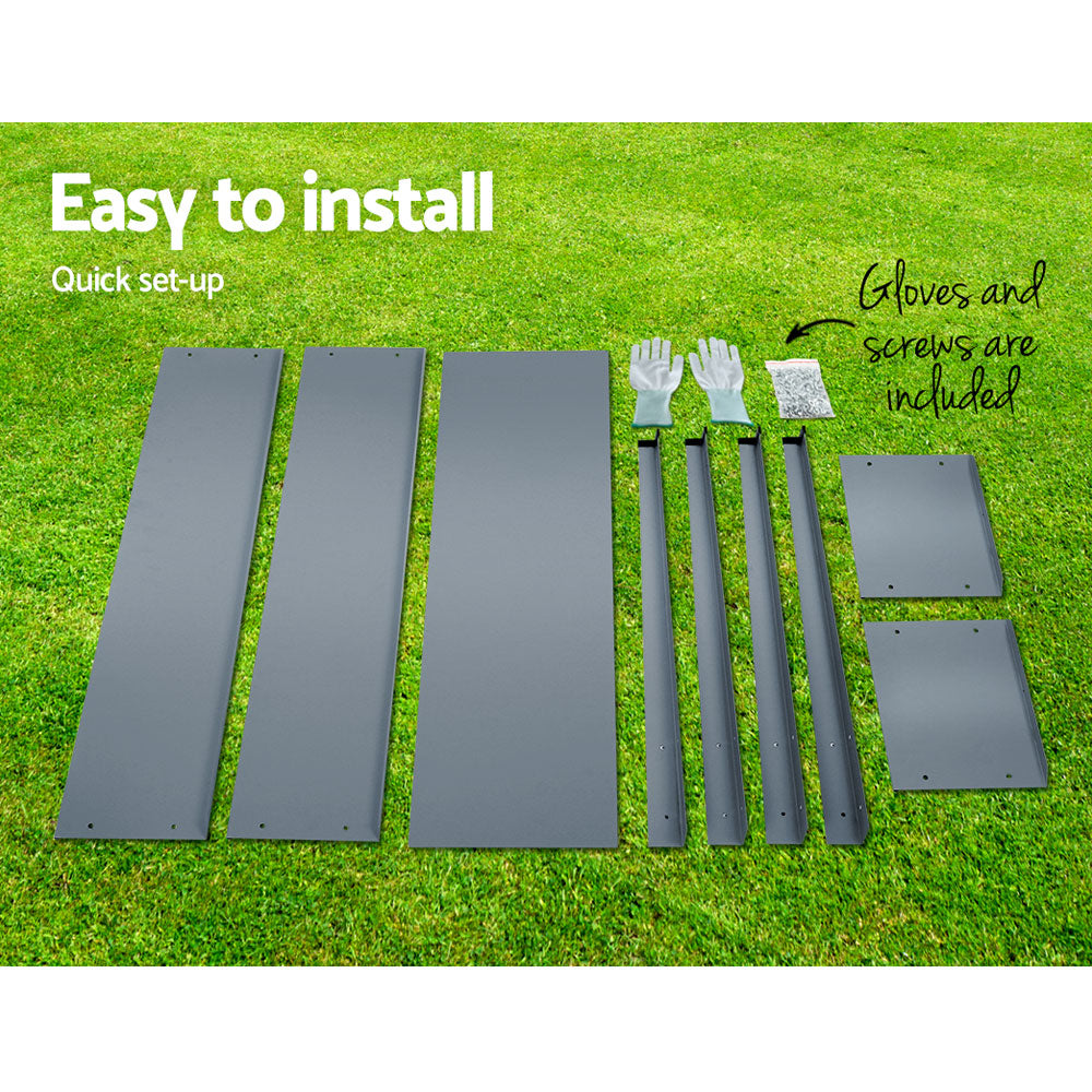 Green Fingers Garden Bed Elevated 100X80X30cm Planter Box Container Galvanised GARDEN-ALUMGR-PLAT-L