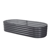 Green Fingers Garden Bed 160X80X42cm Oval Planter Box Raised Container Galvanised GARDEN-OVAL-1608042
