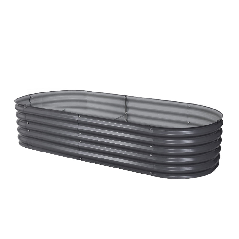 Green Fingers Garden Bed 160X80X42cm Oval Planter Box Raised Container Galvanised GARDEN-OVAL-1608042