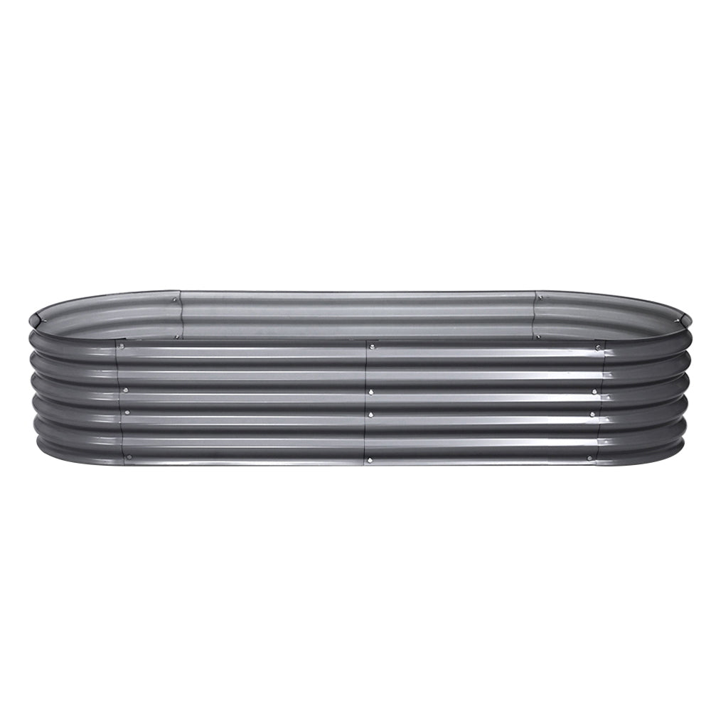 Green Fingers Garden Bed 160X80X42cm Oval Planter Box Raised Container Galvanised GARDEN-OVAL-1608042