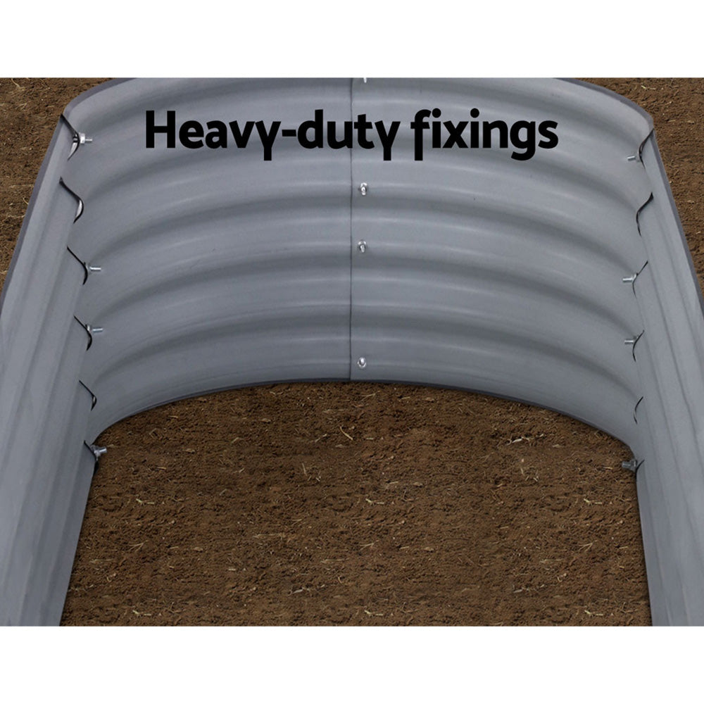 Green Fingers Garden Bed 160X80X42cm Oval Planter Box Raised Container Galvanised GARDEN-OVAL-1608042