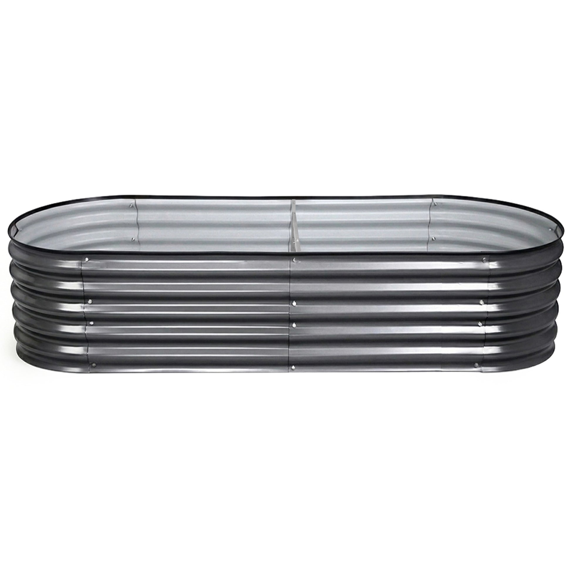 Green Fingers 3 Pcs Raised Garden Bed Kit Oval Galvanized Steel Planter Boxes 160x80x42cm, Heavy Duty Metal GARDEN-OVAL-1608042X3