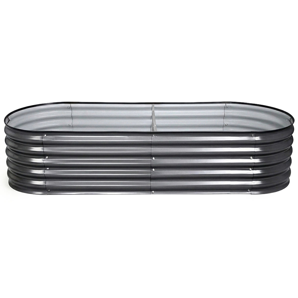 Green Fingers 3 Pcs Raised Garden Bed Kit Oval Galvanized Steel Planter Boxes 160x80x42cm, Heavy Duty Metal GARDEN-OVAL-1608042X3