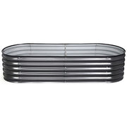 Green Fingers 4 Pcs Raised Garden Bed Kit Oval Galvanized Steel Planter Boxes 160x80x42cm, Heavy Duty Metal GARDEN-OVAL-1608042X4