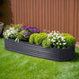 Green Fingers Garden Bed 240X80X42cm Oval Planter Box Raised Container Galvanised GARDEN-OVAL-2408042