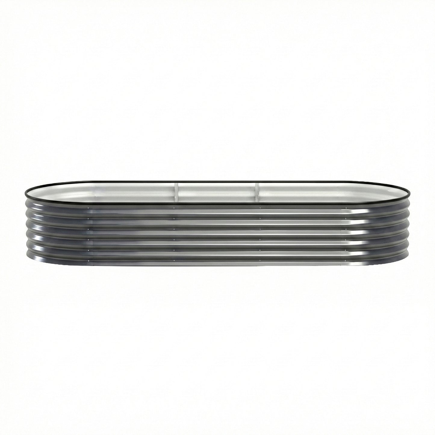 Green Fingers 3 Pcs Raised Garden Bed Kit Oval Galvanized Steel Planter Boxes 240x80x42cm, Heavy Duty Metal GARDEN-OVAL-2408042X3