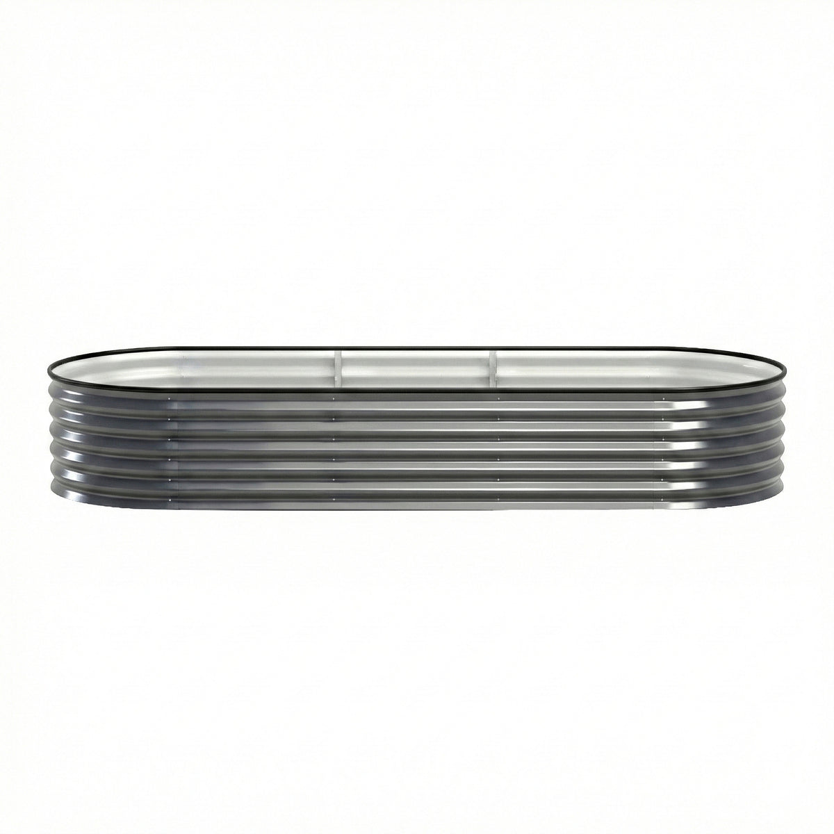 Green Fingers 3 Pcs Raised Garden Bed Kit Oval Galvanized Steel Planter Boxes 240x80x42cm, Heavy Duty Metal GARDEN-OVAL-2408042X3