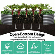 Green Fingers Garden Bed 320X80X42cm Oval Planter Box Raised Container Galvanised GARDEN-OVAL-3208042