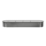 Green Fingers 4 Pcs Raised Garden Bed Kit Oval Galvanized Steel Planter Boxes 320x80x42cm, Heavy Duty Metal GARDEN-OVAL-3208042X4