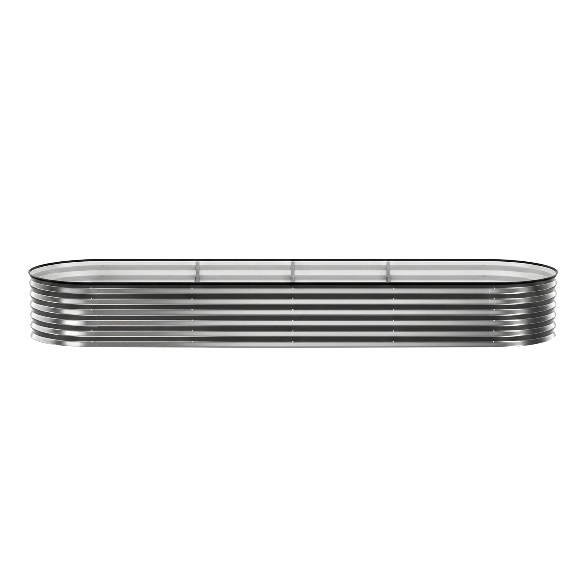 Green Fingers 4 Pcs Raised Garden Bed Kit Oval Galvanized Steel Planter Boxes 320x80x42cm, Heavy Duty Metal GARDEN-OVAL-3208042X4