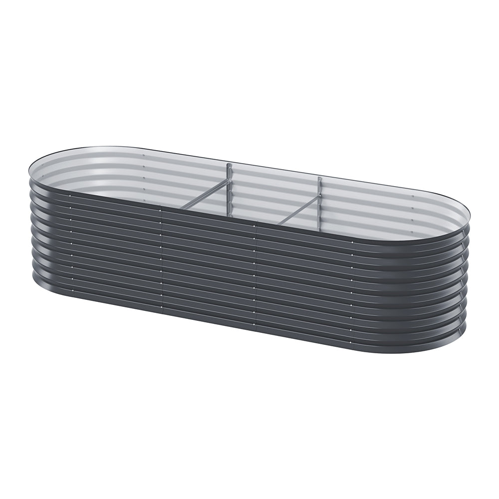 Green Fingers Garden Bed 240X80X56cm Oval Planter Box GARDEN-OVAL-AG-2408056