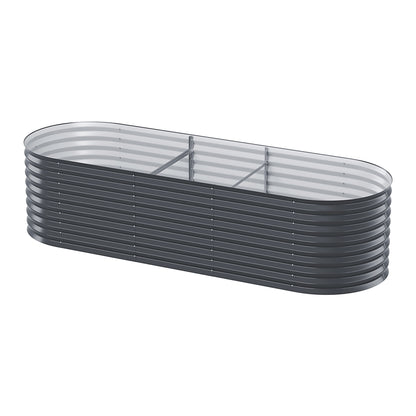 Green Fingers Garden Bed 240X80X56cm Oval Planter Box GARDEN-OVAL-AG-2408056