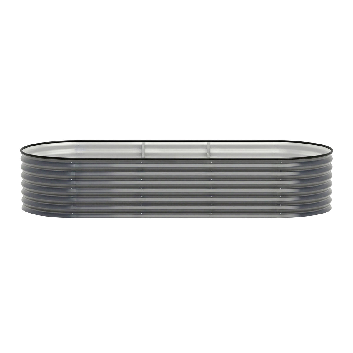 Green Fingers 3 Pcs Raised Garden Bed Kit Oval Galvanized Steel Planter Boxes 240x80x56cm, Heavy Duty Metal GARDEN-OVAL-AG-2408056X3
