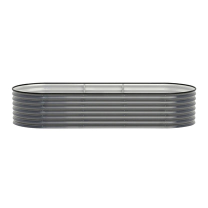 Green Fingers 3 Pcs Raised Garden Bed Kit Oval Galvanized Steel Planter Boxes 240x80x56cm, Heavy Duty Metal GARDEN-OVAL-AG-2408056X3