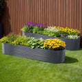 2x Green Fingers Raised Garden Bed 320X80X56cm Oval Planter Box GARDEN-OVAL-AG-3208056X2